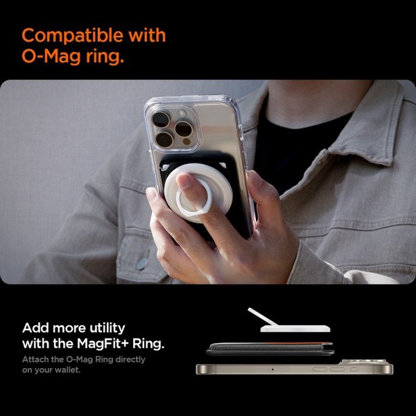 Spigen MagSafe Kortholder Valentinus 3 Kort Holder MagFit Plus Sort