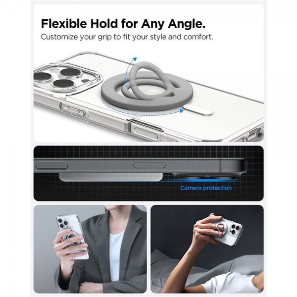 Spigen MagSafe Mobilholder Dual Pop Grå