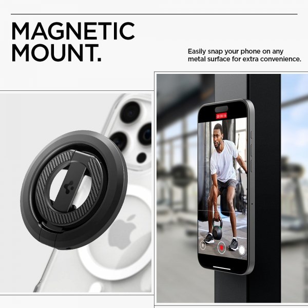 Spigen MagSafe O-Mag Mobilholder med Stativ Mag Fit Sort