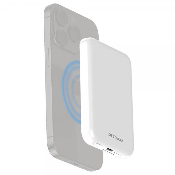 Deltaco MagSafe Powerbank 5000 mAh 20W Hvid