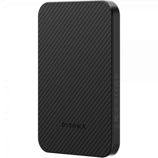 Pitaka MagSafe Powerbank Aramid Fiber 5000 mAh Sort/Grå Twill