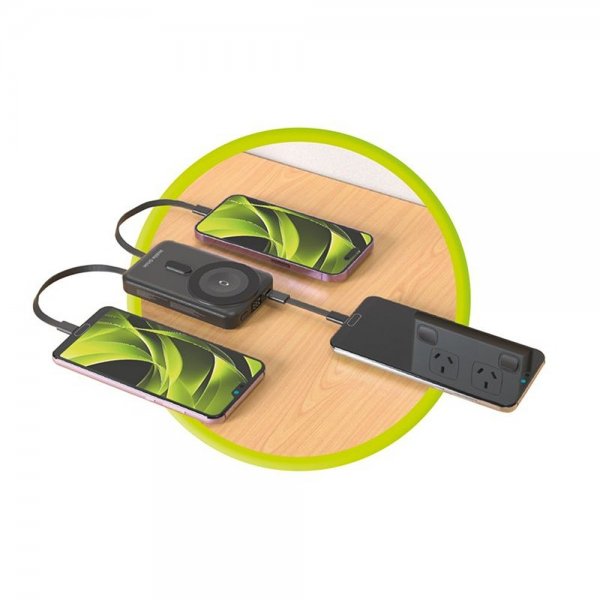 Mobile Origin MagSafe-powerbank med indbyggede kabler 10.000 mAh 20W