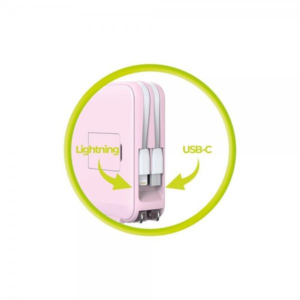 Mobile Origin MagSafe-powerbank/Rejseoplader Indbyggede kabler/Apple Watch-opladning Rosa