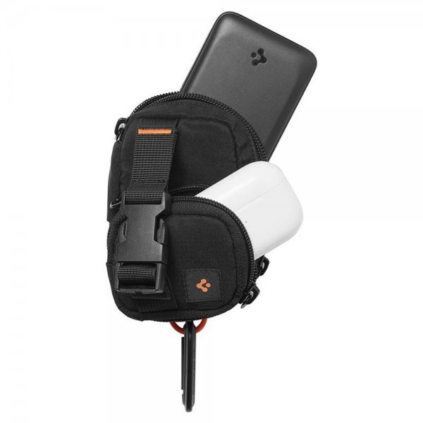 Spigen MagSafe Taske Bærbar Organiseringspung Snap Zip MagFit Sort