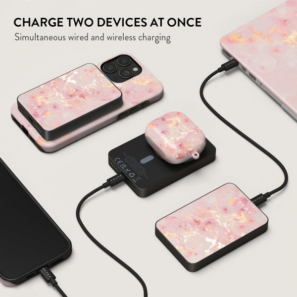 Burga Powerbank MagSafe 5000 mAh Golden Coral Metalgrå