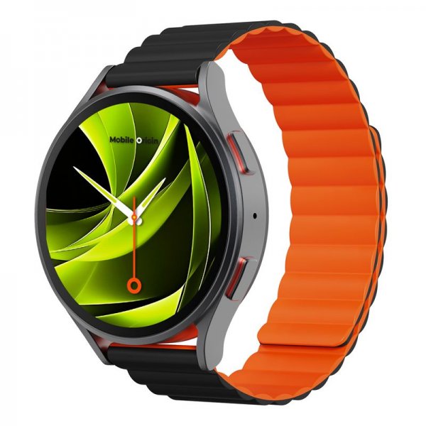 Mobile Origin Samsung Galaxy Watch 20mm Armbånd Easy Strap Sort Orange