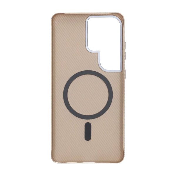 Samsung Galaxy S26 Ultra Cover Kulfibermønster MagSafe Guld