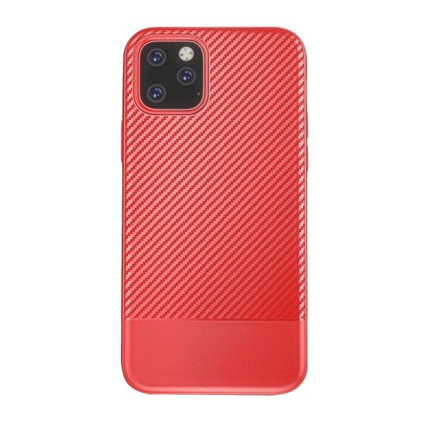 iPhone 11 Pro Max Cover Kulfibermønster Rød