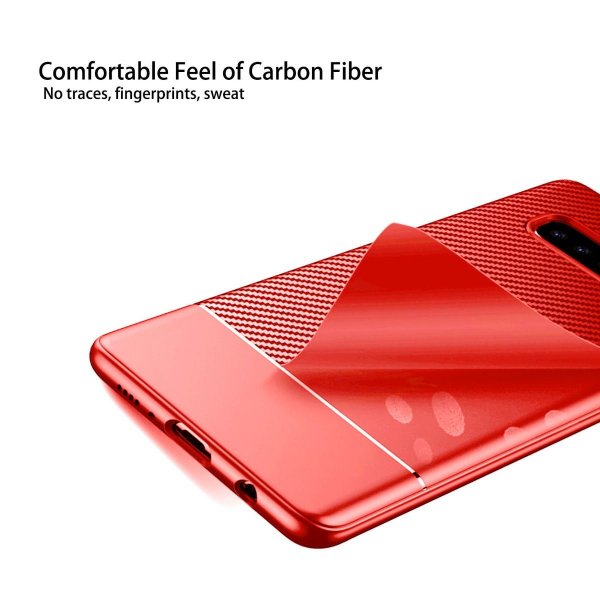 Samsung Galaxy S10E Cover Kulfibermønster Rød