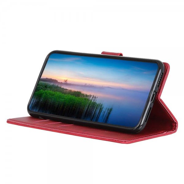 Motorola Edge 20 Lite Etui Lædertekstur Rød