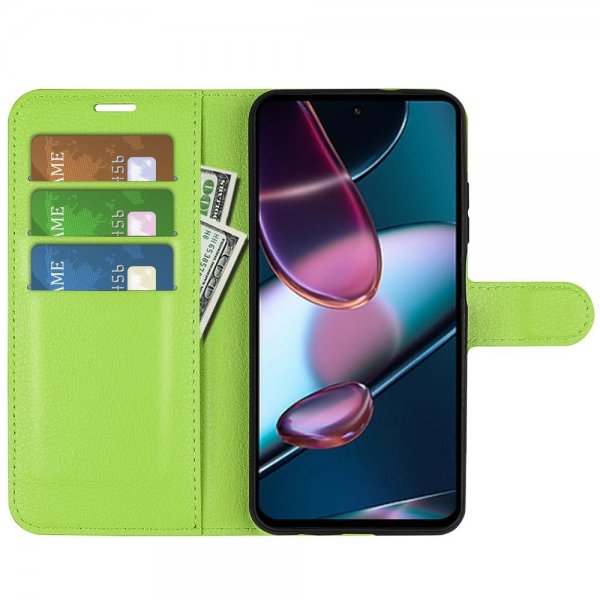 Motorola Edge 30 Etui Litchi Grøn