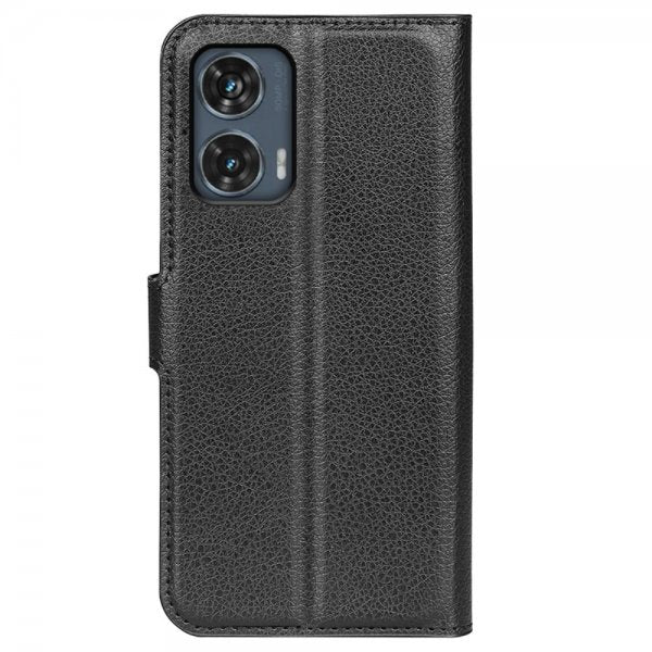 Motorola Edge 50 Fusion Etui Litchi Sort