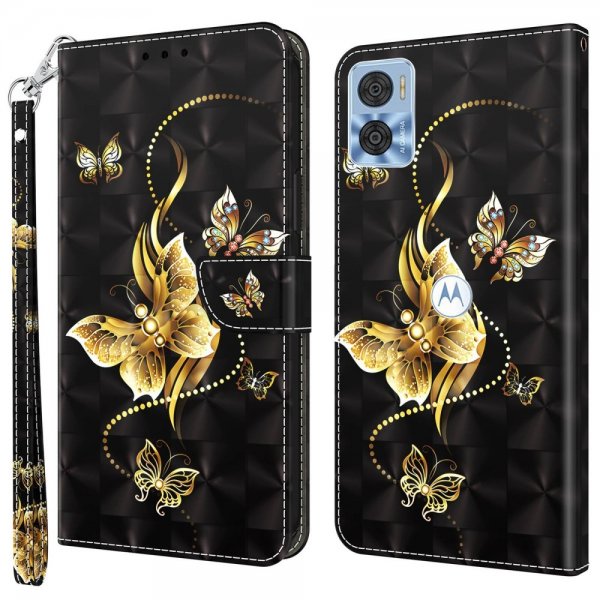 Motorola Moto e22i Cover Motiv Gylden Sommerfugl