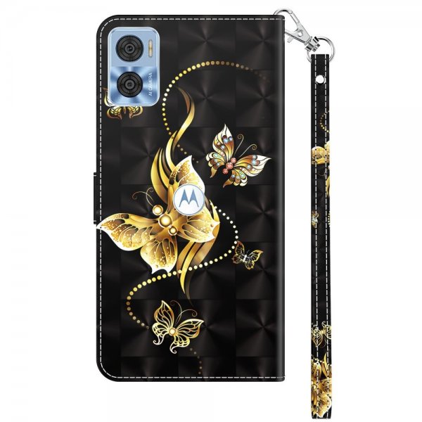 Motorola Moto e22i Cover Motiv Gylden Sommerfugl
