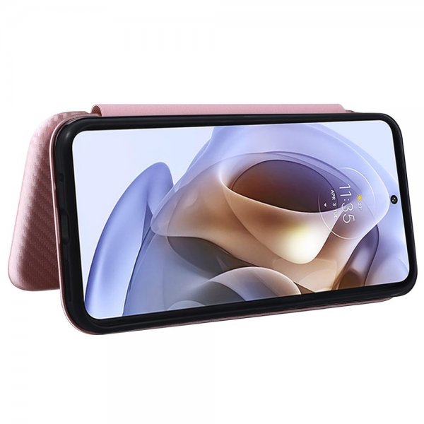 Motorola Moto G200 Cover Kulfibertekstur Rosaguld