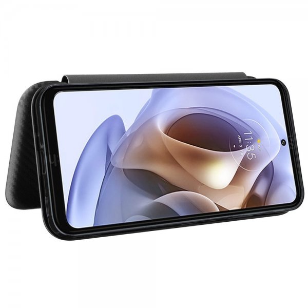 Motorola Moto G200 Cover Kulfibertekstur Sort