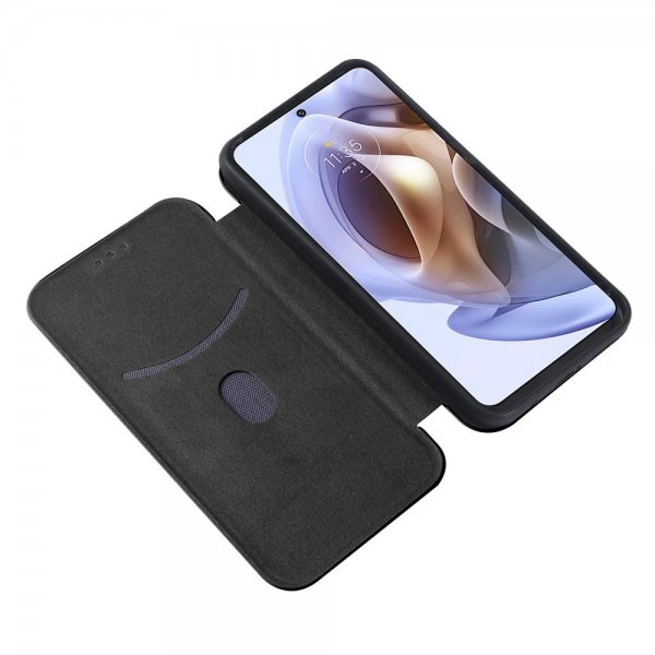 Motorola Moto G200 Cover Kulfibertekstur Sort