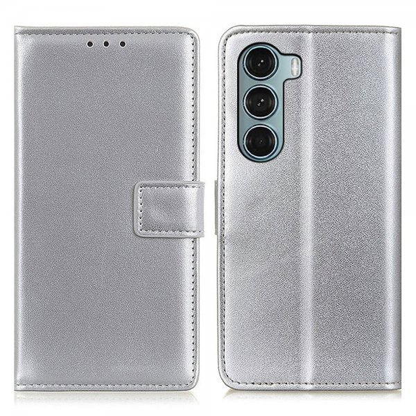 Motorola Moto G200 Cover Lædertekstur Sølv