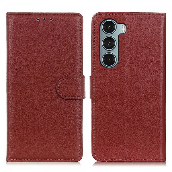 Motorola Moto G200 Cover Litchi Brun