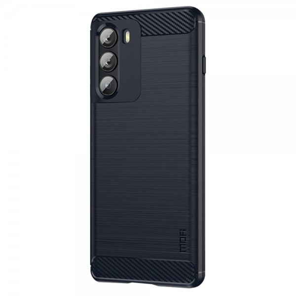Mofi Motorola Moto G200 Cover Børstet Kulfibertekstur Blå
