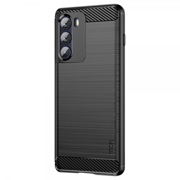 Mofi Motorola Moto G200 Cover Børstet Kulfibertekstur Sort