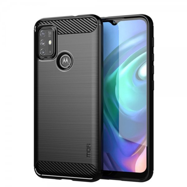 Mofi Motorola Moto G30 Cover Børstet Kulfibertekstur Sort
