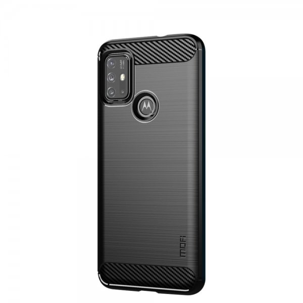 Mofi Motorola Moto G30 Cover Børstet Kulfibertekstur Sort