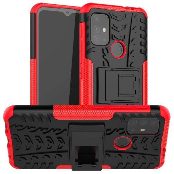 Motorola Moto G30 Cover Dækmønster Stativfunktion Rød