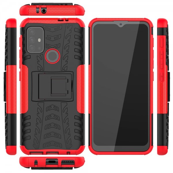 Motorola Moto G30 Cover Dækmønster Stativfunktion Rød