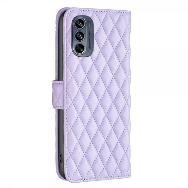 Motorola Moto G62 5G Cover Rhombusmønster Lilla