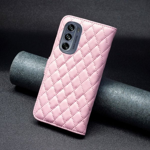Motorola Moto G62 5G Cover Rhombus-mønster Rosa