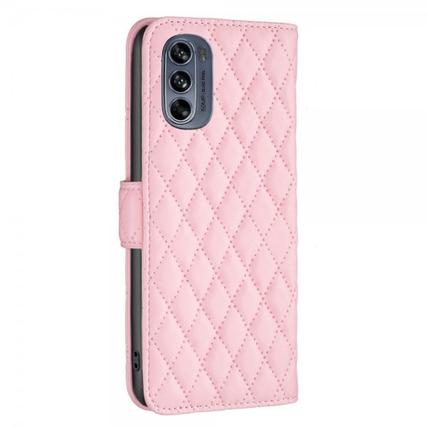 Motorola Moto G62 5G Cover Rhombus-mønster Rosa