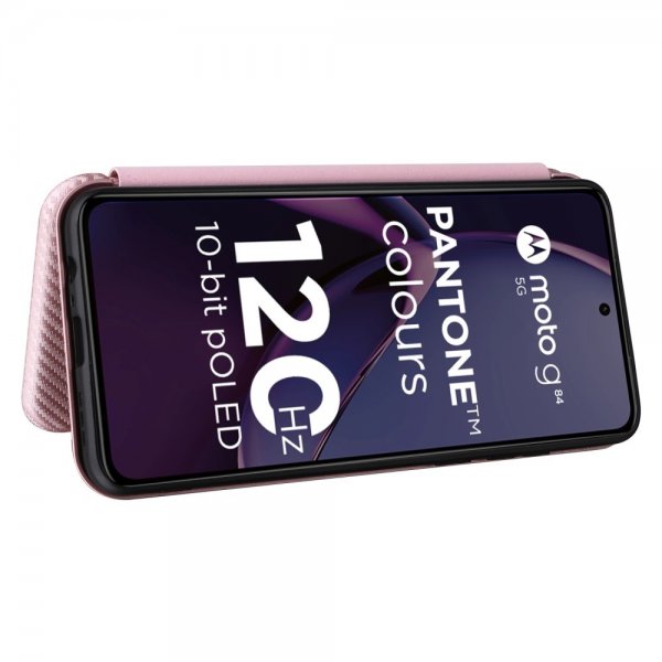 Motorola Moto G84 Cover Kulfibertekstur Rosaguld