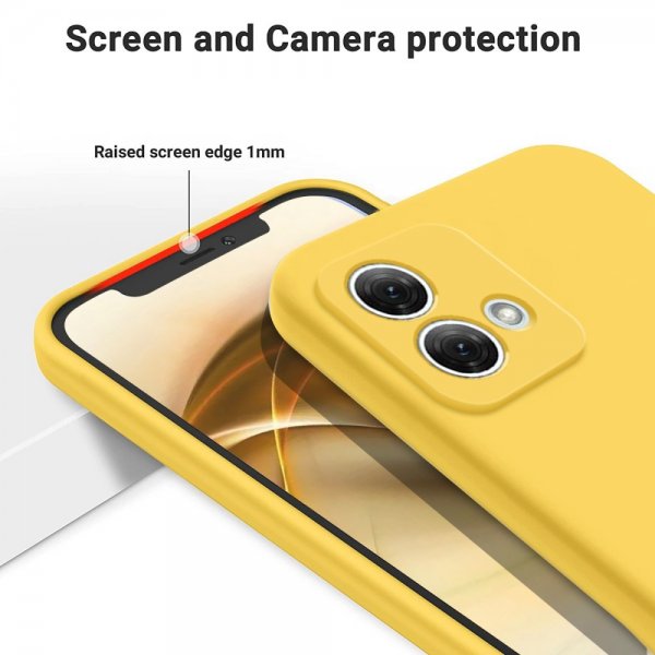 Motorola Moto G84 Cover med Rem Silikone Gul