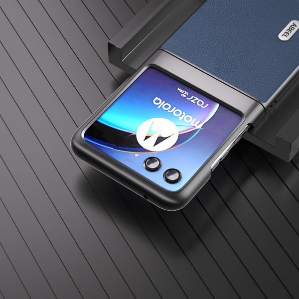 ABEEL Motorola Razr 40 Ultra Etui Ægte Læder Blå