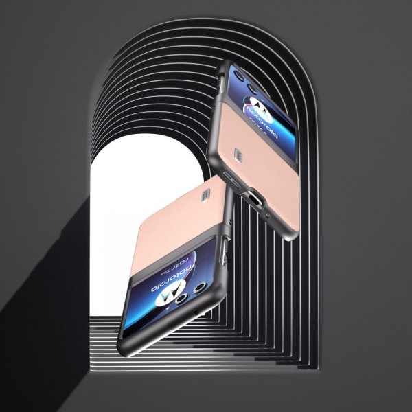 ABEEL Motorola Razr 40 Ultra Etui Ægte Læder Rosa