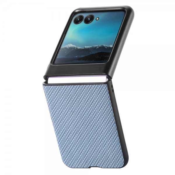 Motorola Razr 40 Ultra Cover Kulfibertekstur Blå