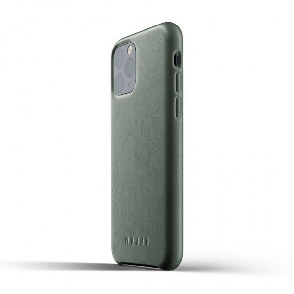 Mujjo iPhone 11 Pro Cover i fuldnarvet læder Slate Green