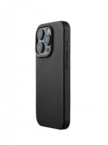 Mujjo iPhone 15 Pro Cover Full Læder Taske MagSafe Sort
