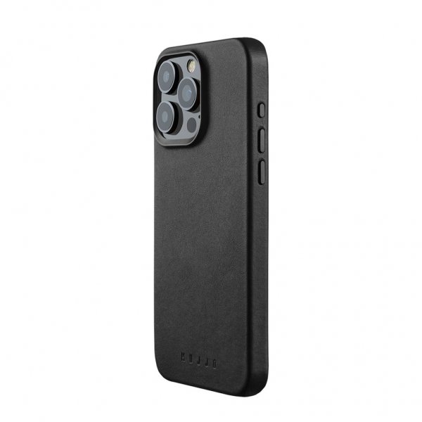 Mujjo iPhone 15 Pro Max Cover i fuldnarvet læder med MagSafe, sort