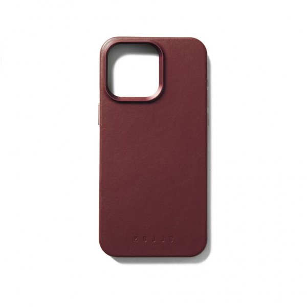 Mujjo iPhone 15 Pro Max Cover Full Leather Case MagSafe Burgundy