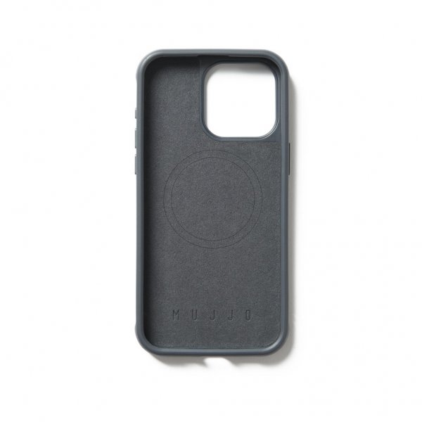 Mujjo iPhone 15 Pro Max Cover Shield Case Steel Blue