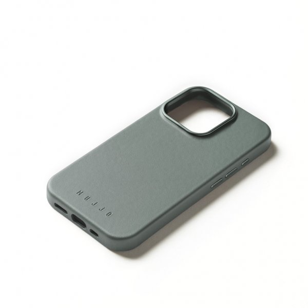 Mujjo iPhone 16 Pro Cover Full Leather Case Green Smoke