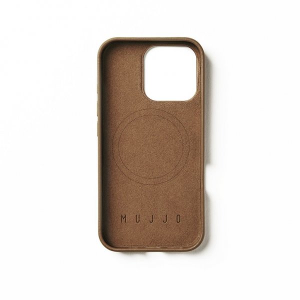 Mujjo iPhone 16 Pro Cover i Fuld Læder Dark Tan