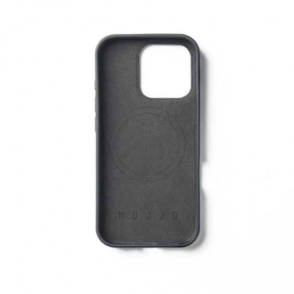 Mujjo iPhone 16 Pro Cover Læderetui Steel Blue
