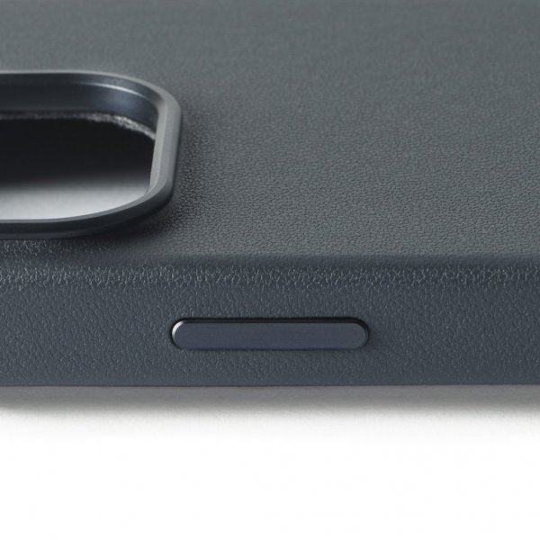 Mujjo iPhone 16 Pro Cover Læderetui Steel Blue