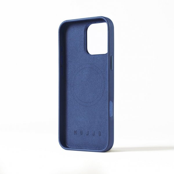 Mujjo iPhone 16 Pro Max Cover Full Leather Case Monaco Blue