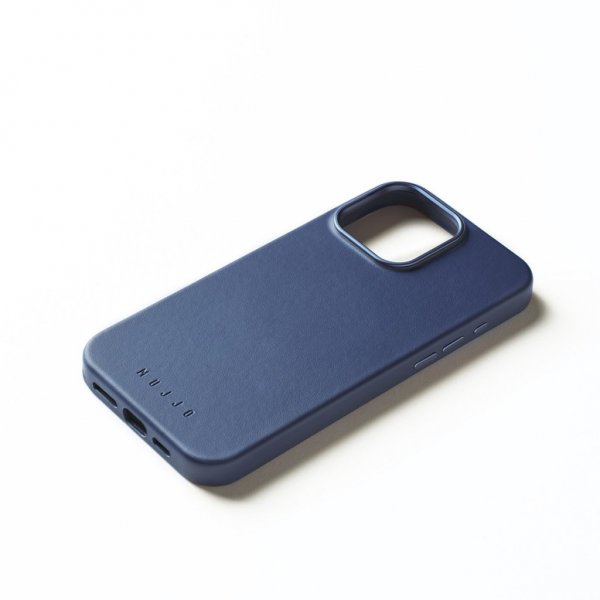Mujjo iPhone 16 Pro Max Cover Full Leather Case Monaco Blue
