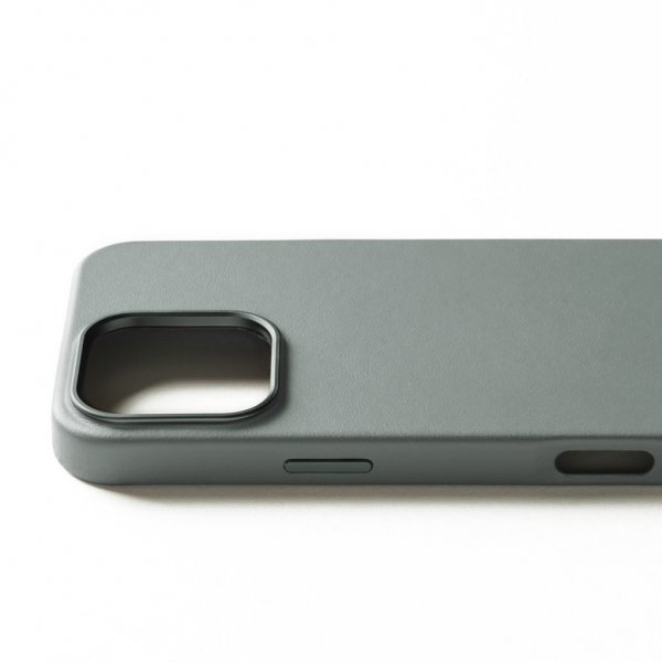 Mujjo iPhone 16 Pro Max Cover Full Leather Case Green Smoke
