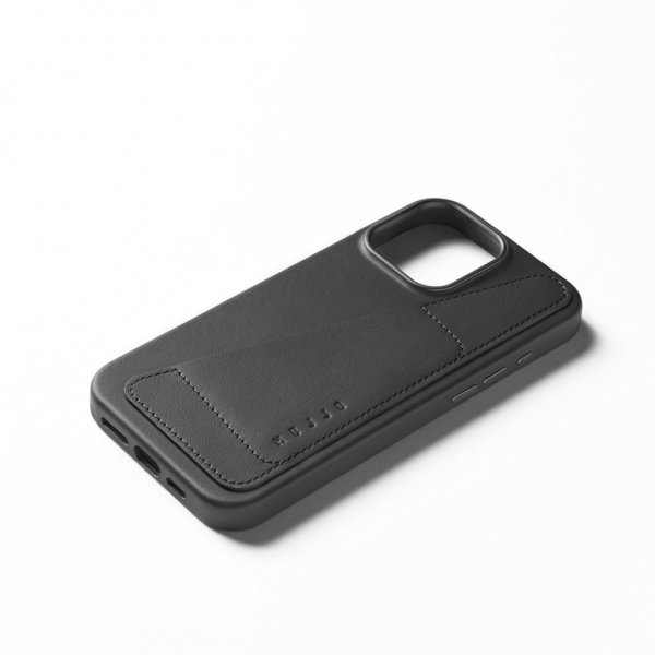 Mujjo iPhone 16 Pro Max Cover Full Leather Wallet Case Sort